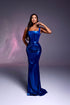 Renelle - straight neckline dress with metallic buckles